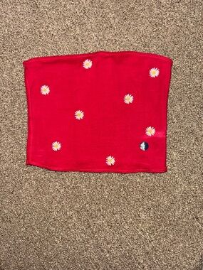 Hollister Red Stretch Tube Top